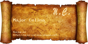 Major Celina névjegykártya